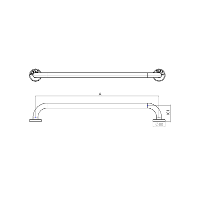Poręcz prosta Łukowa ścienna 30-100 cm